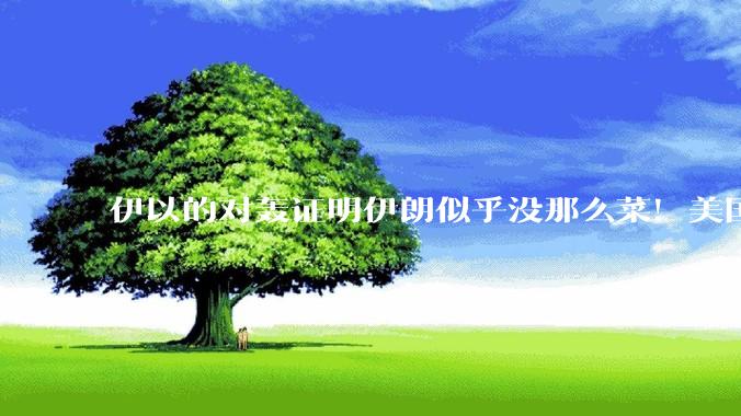 伊以的对轰证明伊朗似乎没那么菜！美国会下场吗？