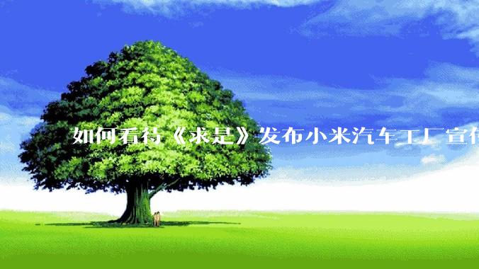 如何看待《求是》发布小米汽车工厂宣传片？